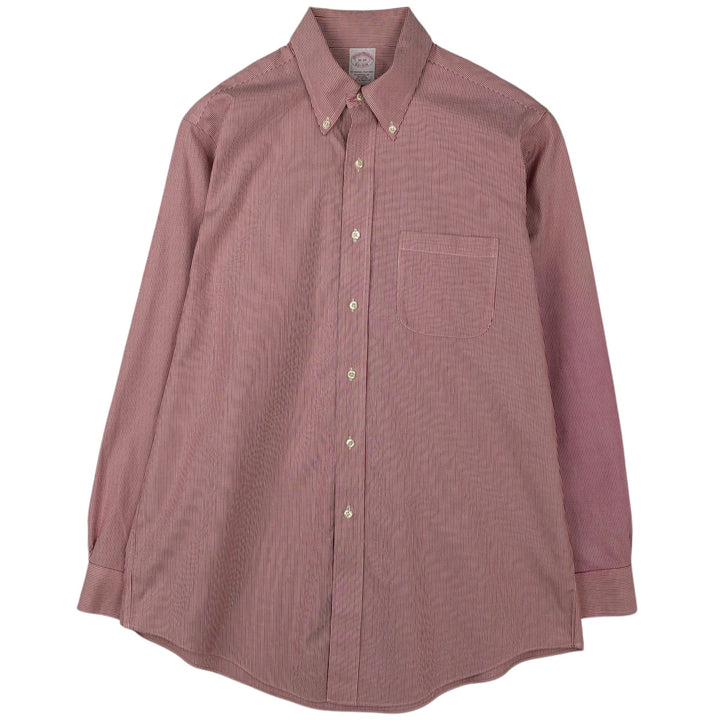 Brooks Brothers Est.1818 Long Sleeve Button-Down Striped Shirt, Men's Size L cotton red type Vintage Second Hand