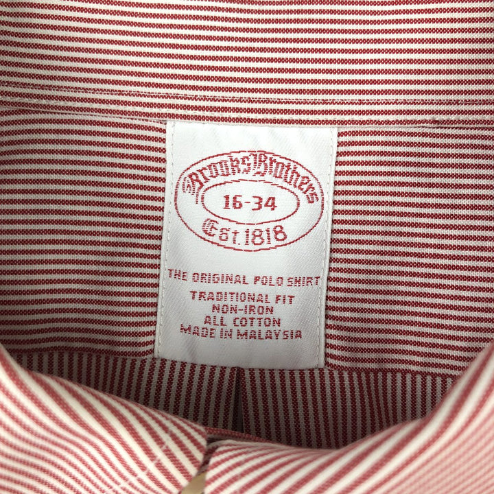 Brooks Brothers Est.1818 Long Sleeve Button-Down Striped Shirt, Men's Size L cotton red type Vintage Second Hand