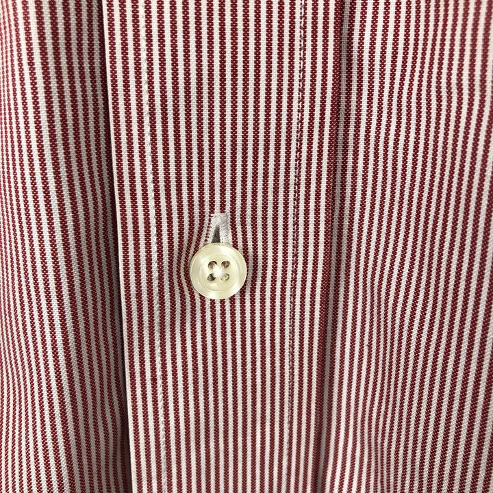 Brooks Brothers Est.1818 Long Sleeve Button-Down Striped Shirt, Men's Size L cotton red type Vintage Second Hand