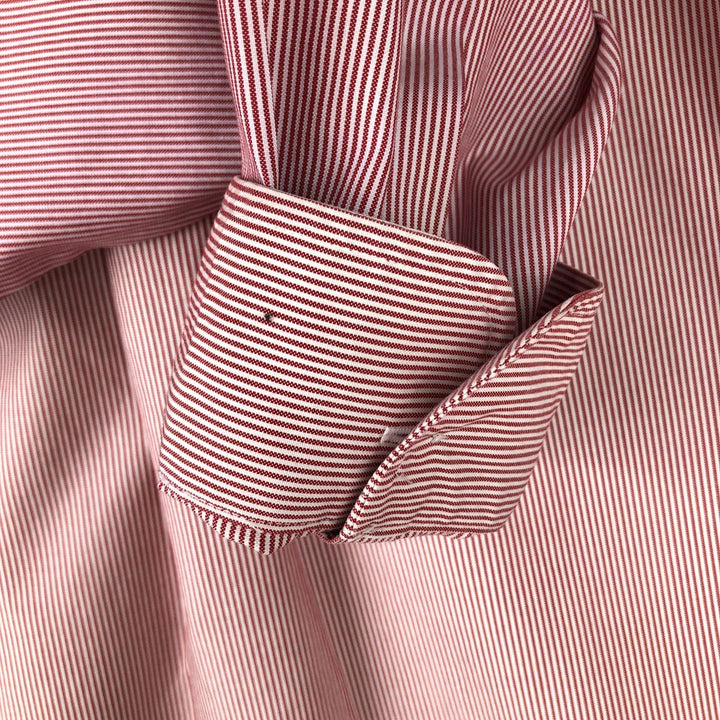 Brooks Brothers Est.1818 Long Sleeve Button-Down Striped Shirt, Men's Size L cotton red type Vintage Second Hand