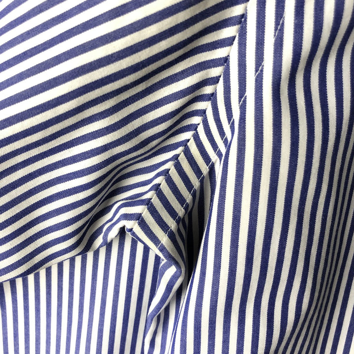 Brooks Brothers Est.1818 Long Sleeve Button-Down Striped Shirt, Men's M Size cotton navy blue type Vintage Second Hand