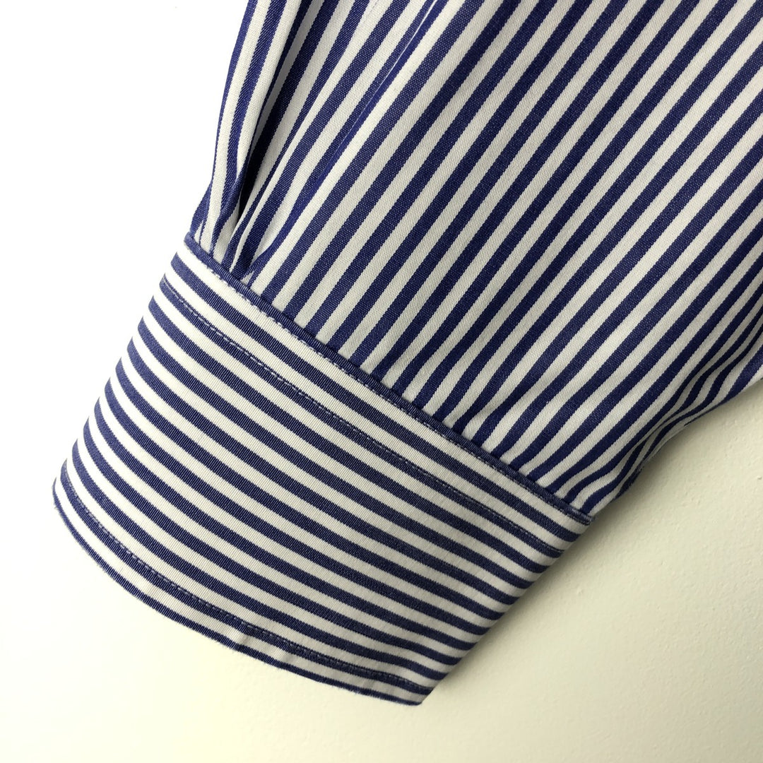 Brooks Brothers Est.1818 Long Sleeve Button-Down Striped Shirt, Men's M Size cotton navy blue type Vintage Second Hand