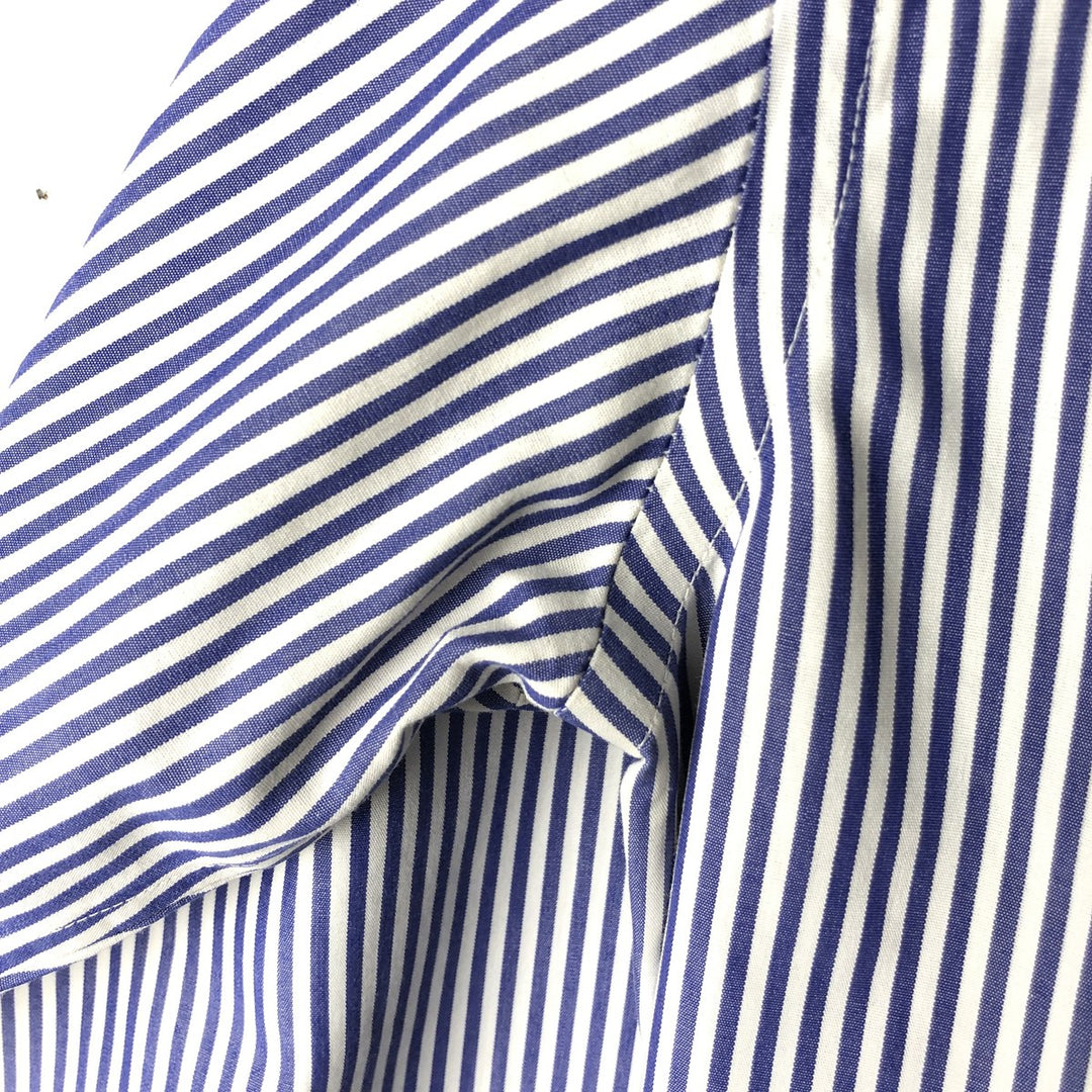 Brooks Brothers Est.1818 Long Sleeve Button-Down Striped Shirt, Men's M Size cotton navy blue type Vintage Second Hand