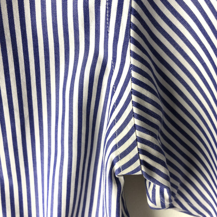 Brooks Brothers Est.1818 Long Sleeve Button-Down Striped Shirt, Men's M Size cotton navy blue type Vintage Second Hand