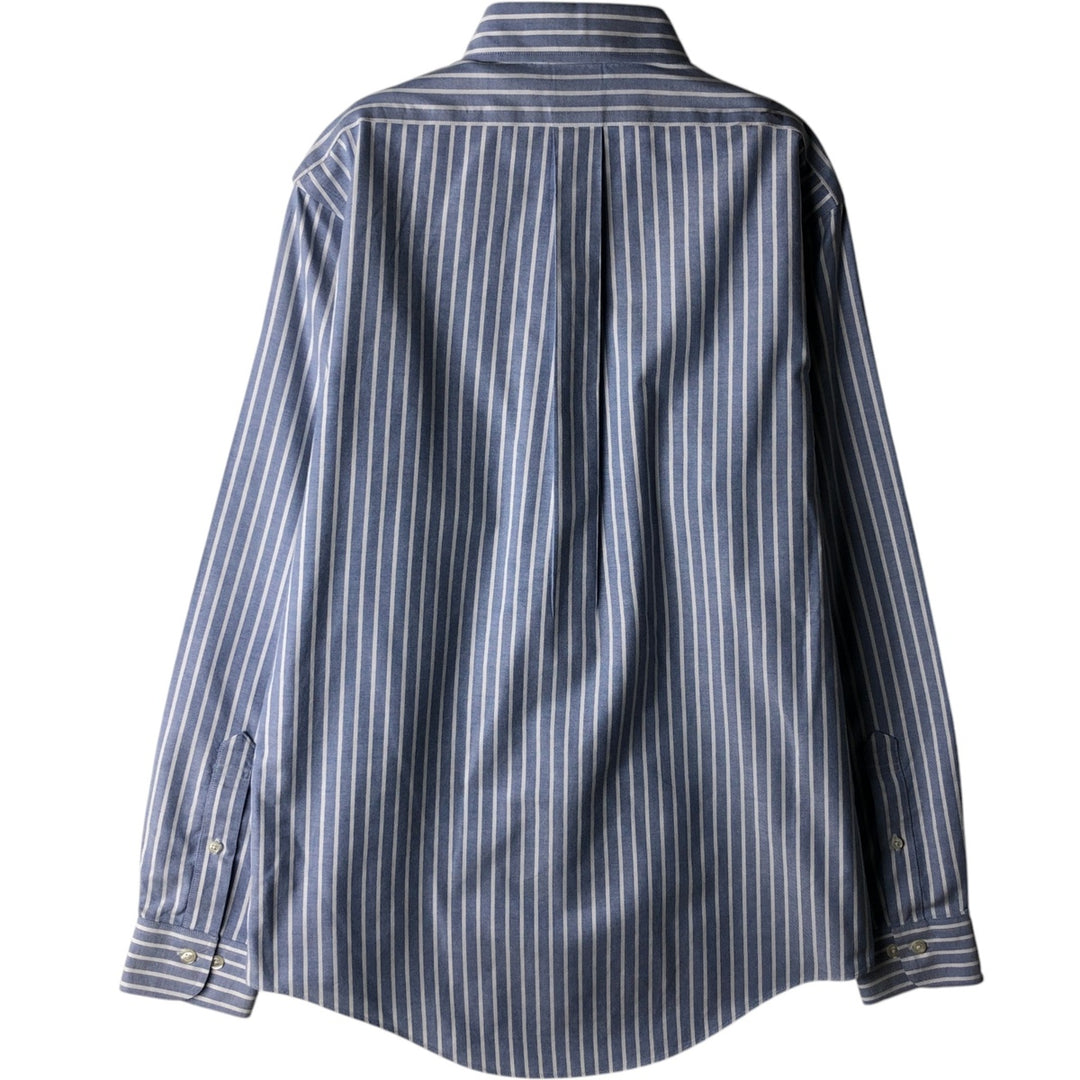 Brooks Brothers 1818 REGENT Long Sleeve Button-Down Striped Shirt, Men's Size Medium Supima Cotton navy blue type Vintage Second Hand