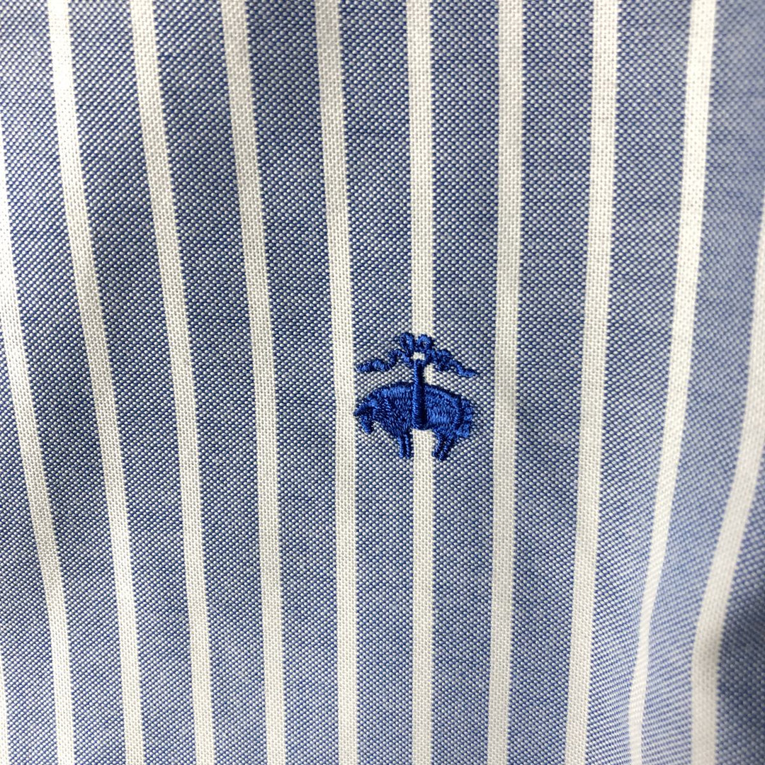 Brooks Brothers 1818 REGENT Long Sleeve Button-Down Striped Shirt, Men's Size Medium Supima Cotton navy blue type Vintage Second Hand