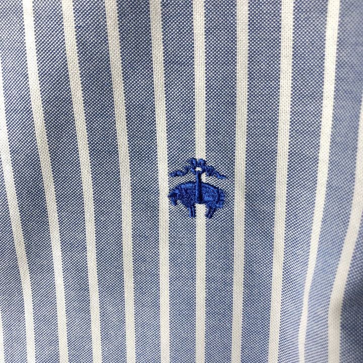 Brooks Brothers 1818 REGENT Long Sleeve Button-Down Striped Shirt, Men's Size Medium Supima Cotton navy blue type Vintage Second Hand