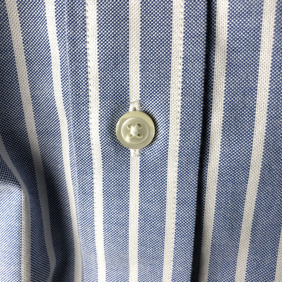 Brooks Brothers 1818 REGENT Long Sleeve Button-Down Striped Shirt, Men's Size Medium Supima Cotton navy blue type Vintage Second Hand