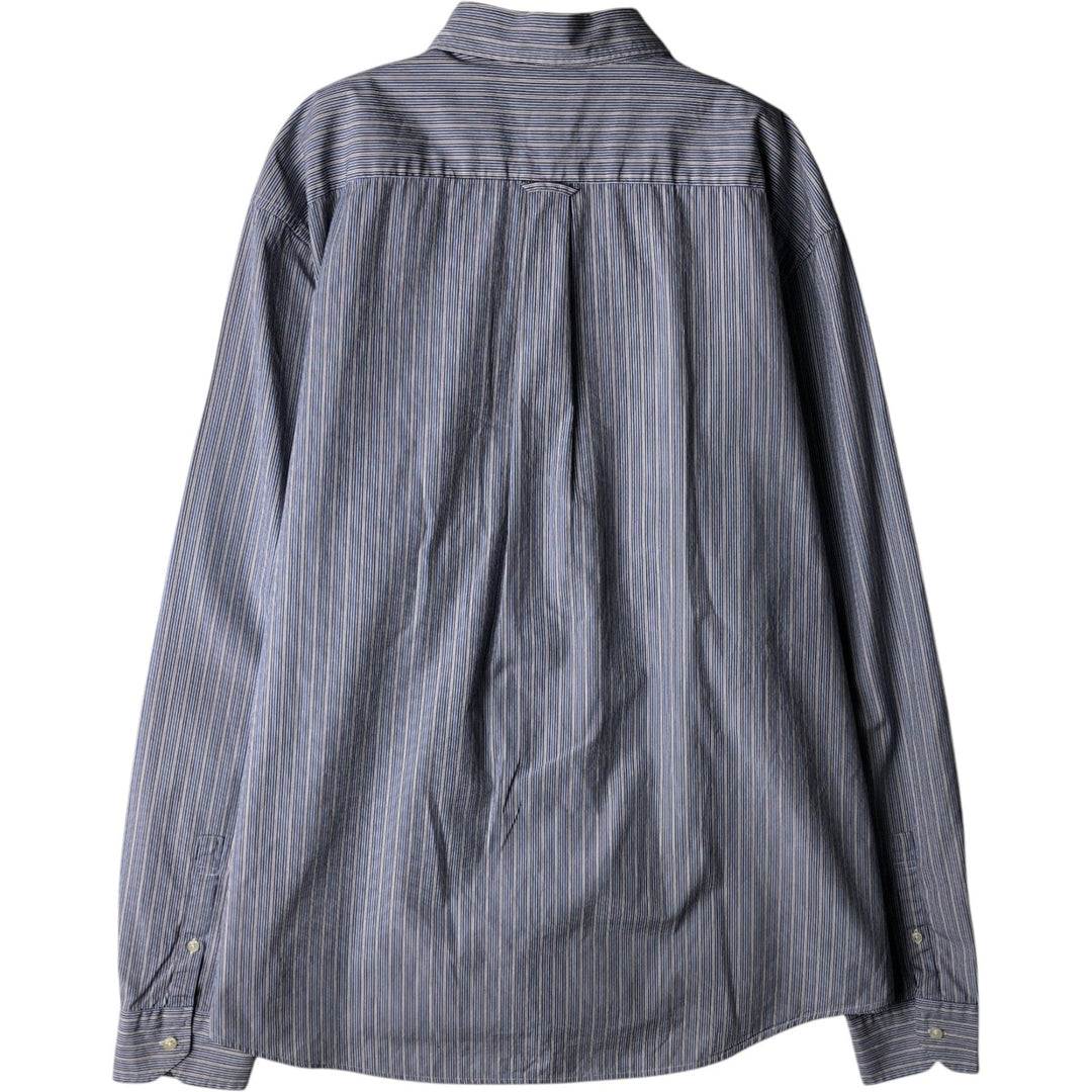 Lacoste Multi-Stripe Long Sleeve Cotton Striped Shirt, Men's XL cotton navy blue type Vintage Second Hand