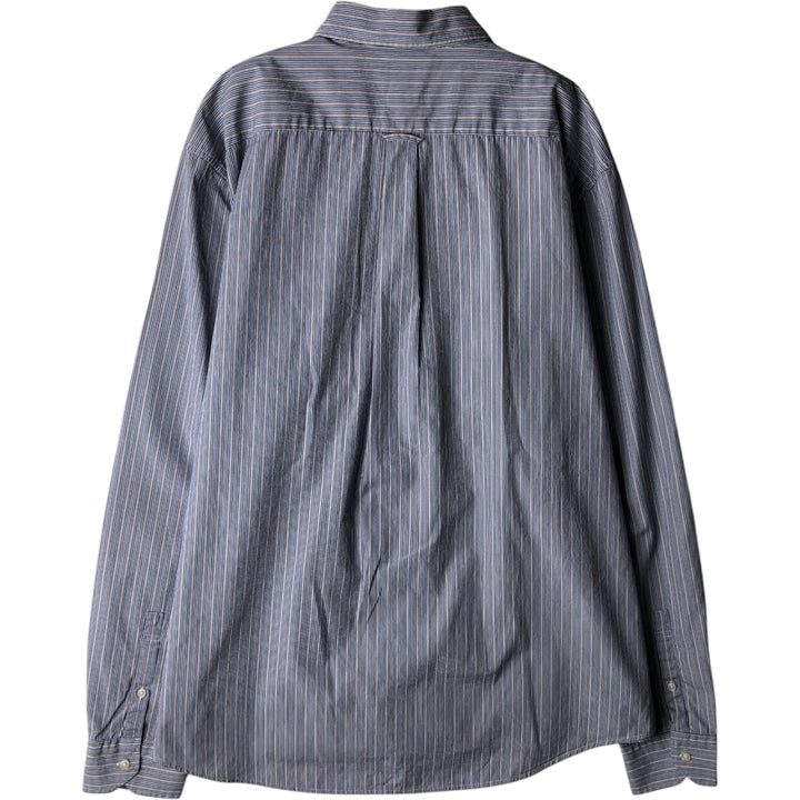 Lacoste Multi-Stripe Long Sleeve Cotton Striped Shirt, Men's XL cotton navy blue type Vintage Second Hand