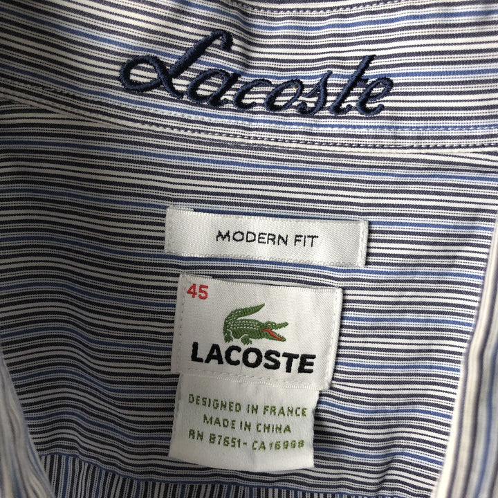 Lacoste Multi-Stripe Long Sleeve Cotton Striped Shirt, Men's XL cotton navy blue type Vintage Second Hand