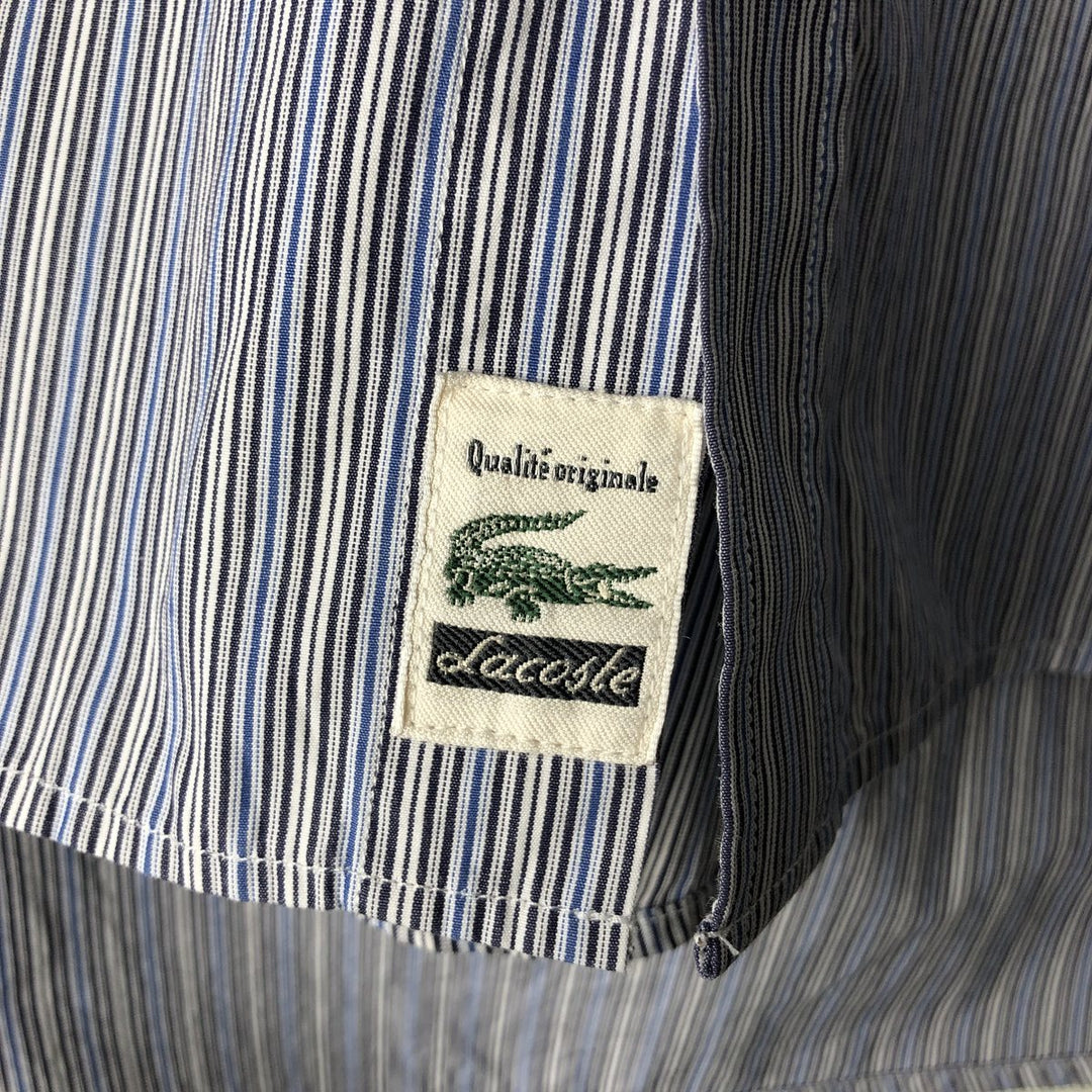 Lacoste Multi-Stripe Long Sleeve Cotton Striped Shirt, Men's XL cotton navy blue type Vintage Second Hand