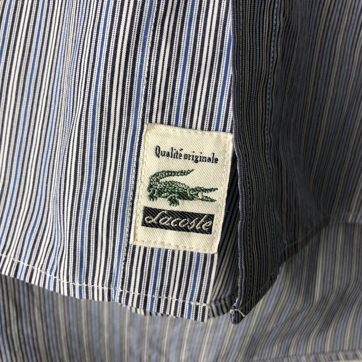 Lacoste Multi-Stripe Long Sleeve Cotton Striped Shirt, Men's XL cotton navy blue type Vintage Second Hand