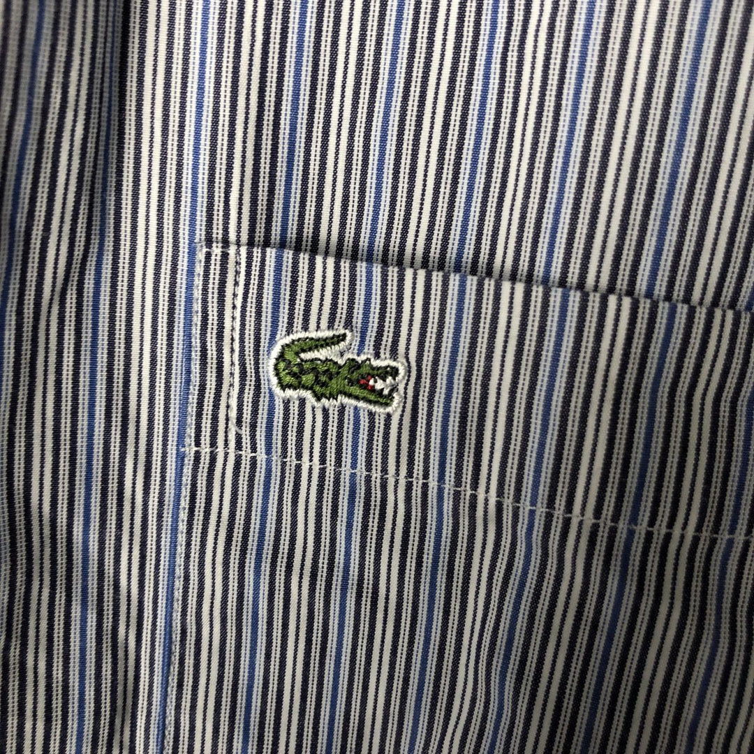 Lacoste Multi-Stripe Long Sleeve Cotton Striped Shirt, Men's XL cotton navy blue type Vintage Second Hand