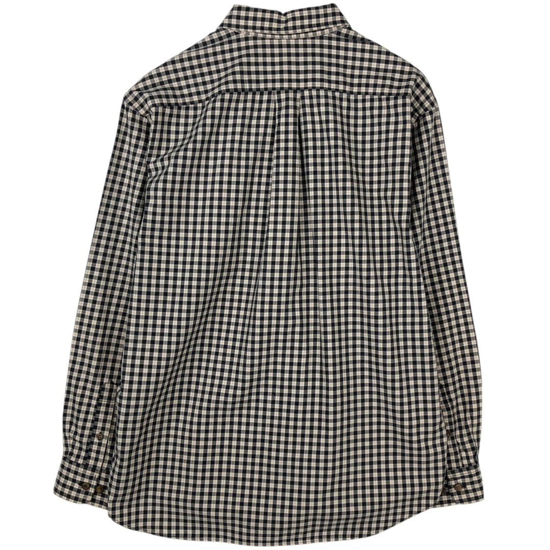 Eddie Bauer Long Sleeve Button-Down Check Shirt, Men's Size L cotton black type Vintage Second Hand