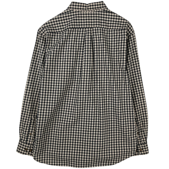 Eddie Bauer Long Sleeve Button-Down Check Shirt, Men's Size L cotton black type Vintage Second Hand