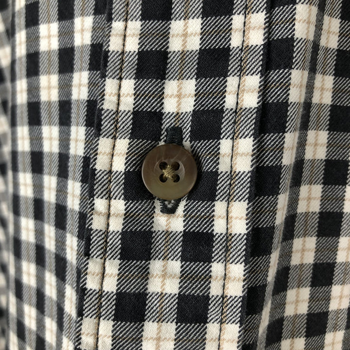 Eddie Bauer Long Sleeve Button-Down Check Shirt, Men's Size L cotton black type Vintage Second Hand