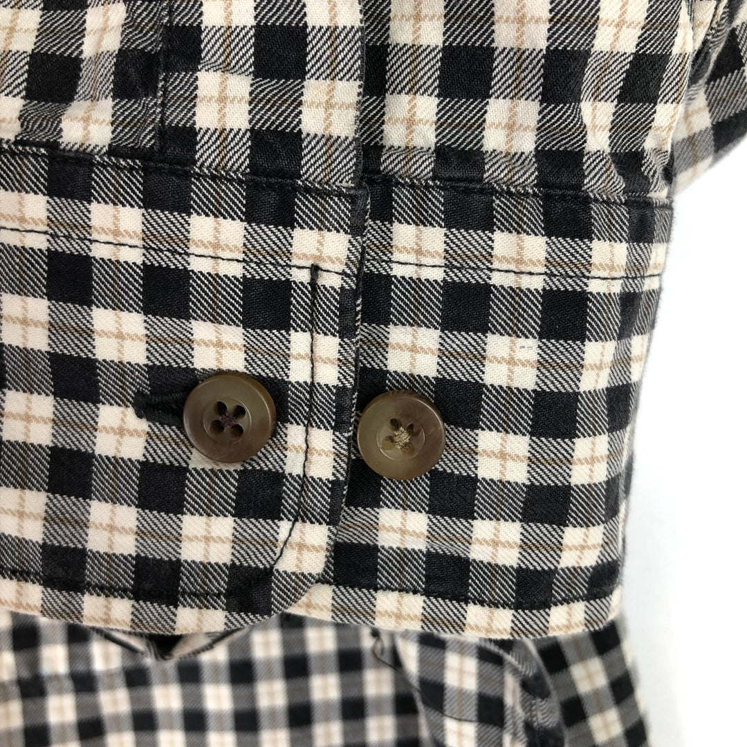 Eddie Bauer Long Sleeve Button-Down Check Shirt, Men's Size L cotton black type Vintage Second Hand