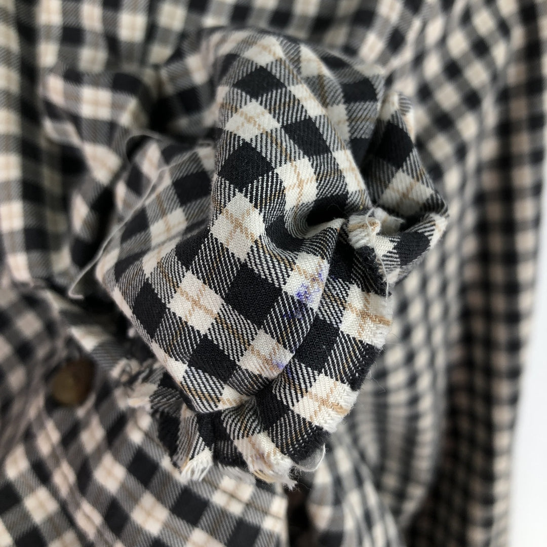 Eddie Bauer Long Sleeve Button-Down Check Shirt, Men's Size L cotton black type Vintage Second Hand
