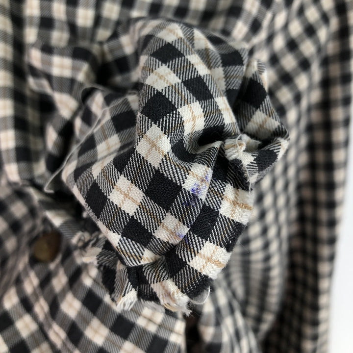 Eddie Bauer Long Sleeve Button-Down Check Shirt, Men's Size L cotton black type Vintage Second Hand