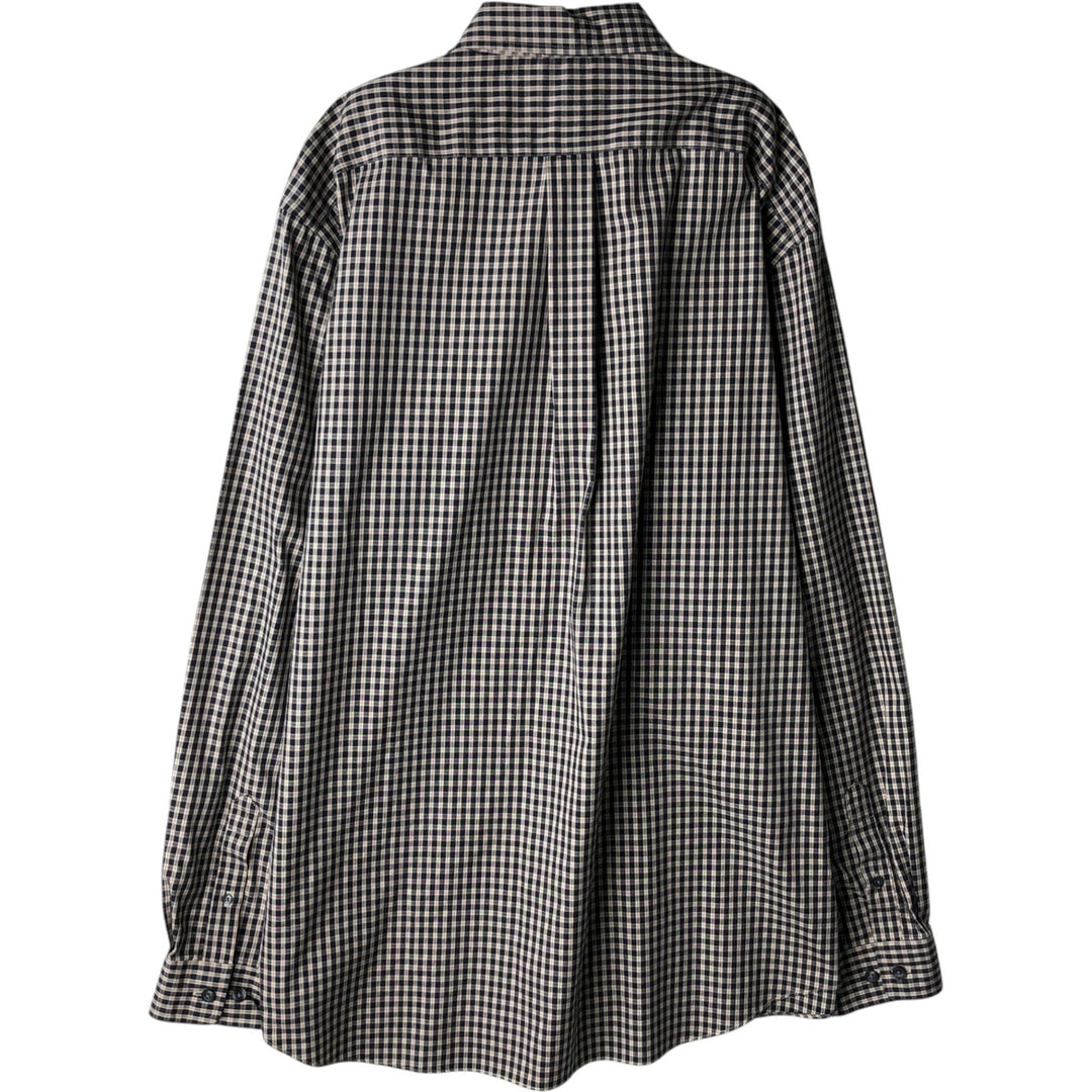 Eddie Bauer Long Sleeve Button-Down Check Shirt, Men's Size L cotton black type Vintage Second Hand