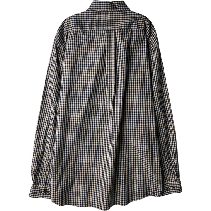 Eddie Bauer Long Sleeve Button-Down Check Shirt, Men's Size L cotton black type Vintage Second Hand