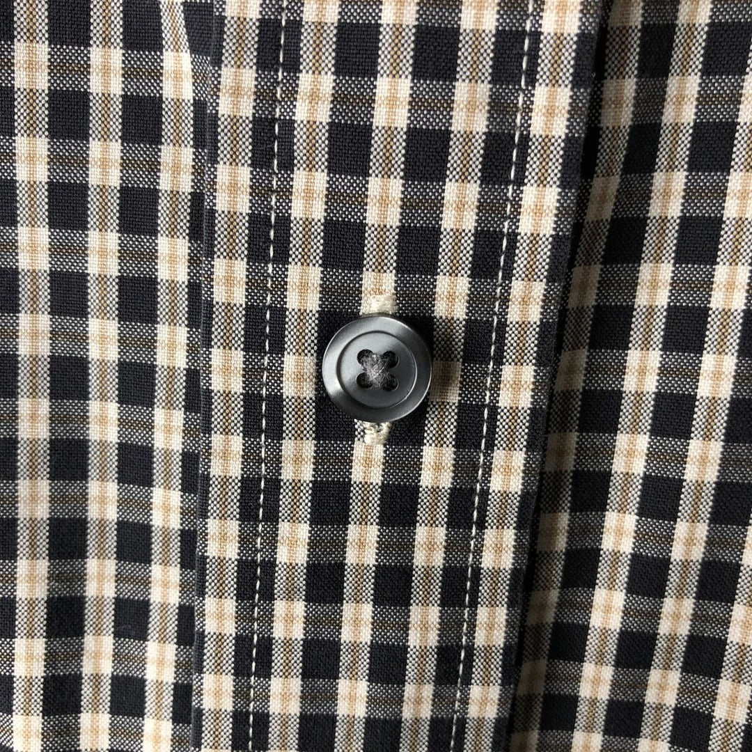 Eddie Bauer Long Sleeve Button-Down Check Shirt, Men's Size L cotton black type Vintage Second Hand