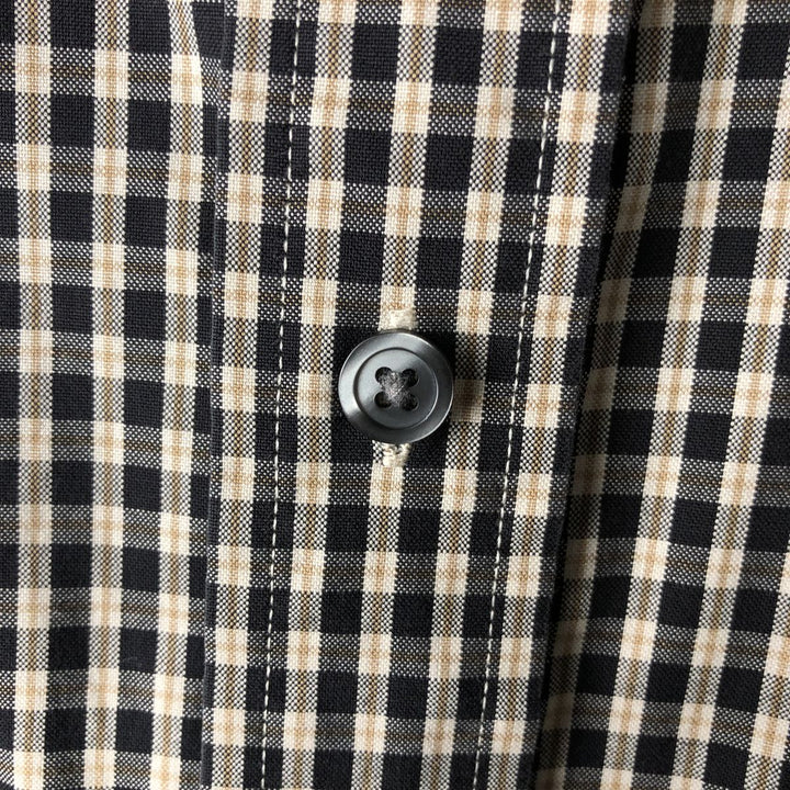 Eddie Bauer Long Sleeve Button-Down Check Shirt, Men's Size L cotton black type Vintage Second Hand