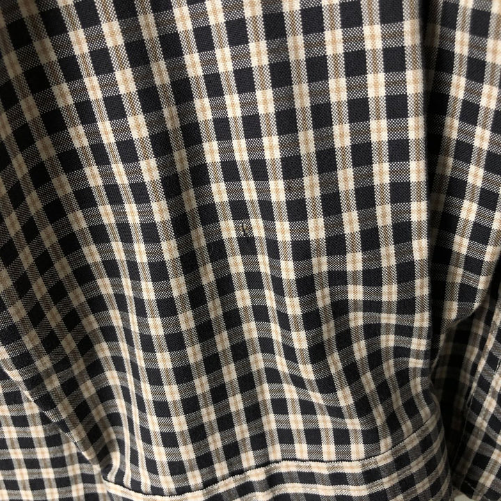 Eddie Bauer Long Sleeve Button-Down Check Shirt, Men's Size L cotton black type Vintage Second Hand