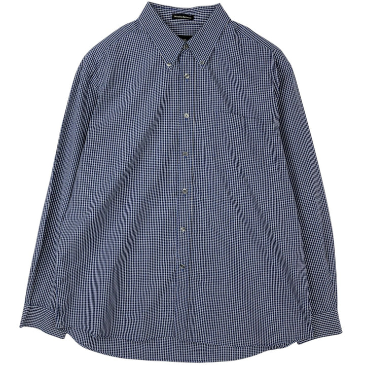 Eddie Bauer Long Sleeve Button-Down Check Shirt, Men's XL cotton black type Vintage Second Hand
