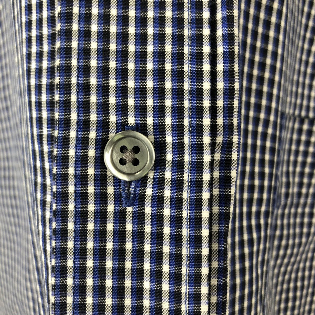 Eddie Bauer Long Sleeve Button-Down Check Shirt, Men's XL cotton black type Vintage Second Hand