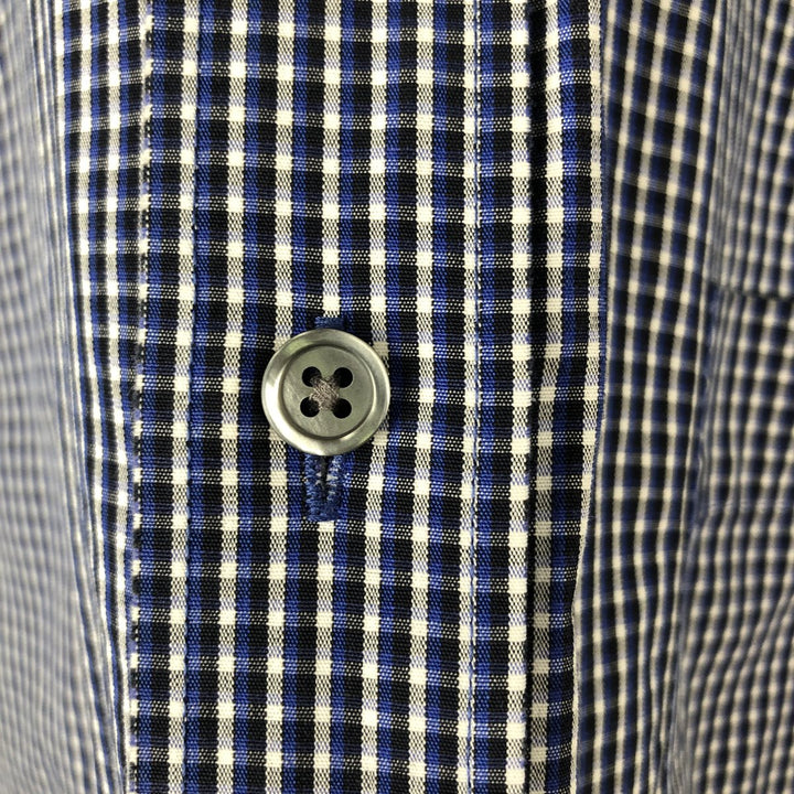 Eddie Bauer Long Sleeve Button-Down Check Shirt, Men's XL cotton black type Vintage Second Hand
