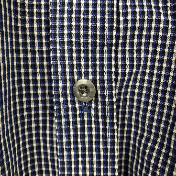 Eddie Bauer Long Sleeve Button-Down Check Shirt, Men's XL cotton black type Vintage Second Hand