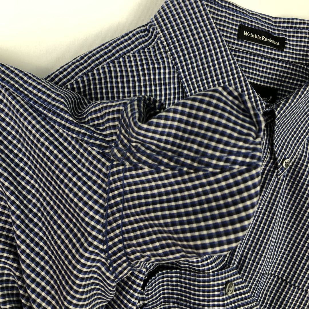 Eddie Bauer Long Sleeve Button-Down Check Shirt, Men's XL cotton black type Vintage Second Hand