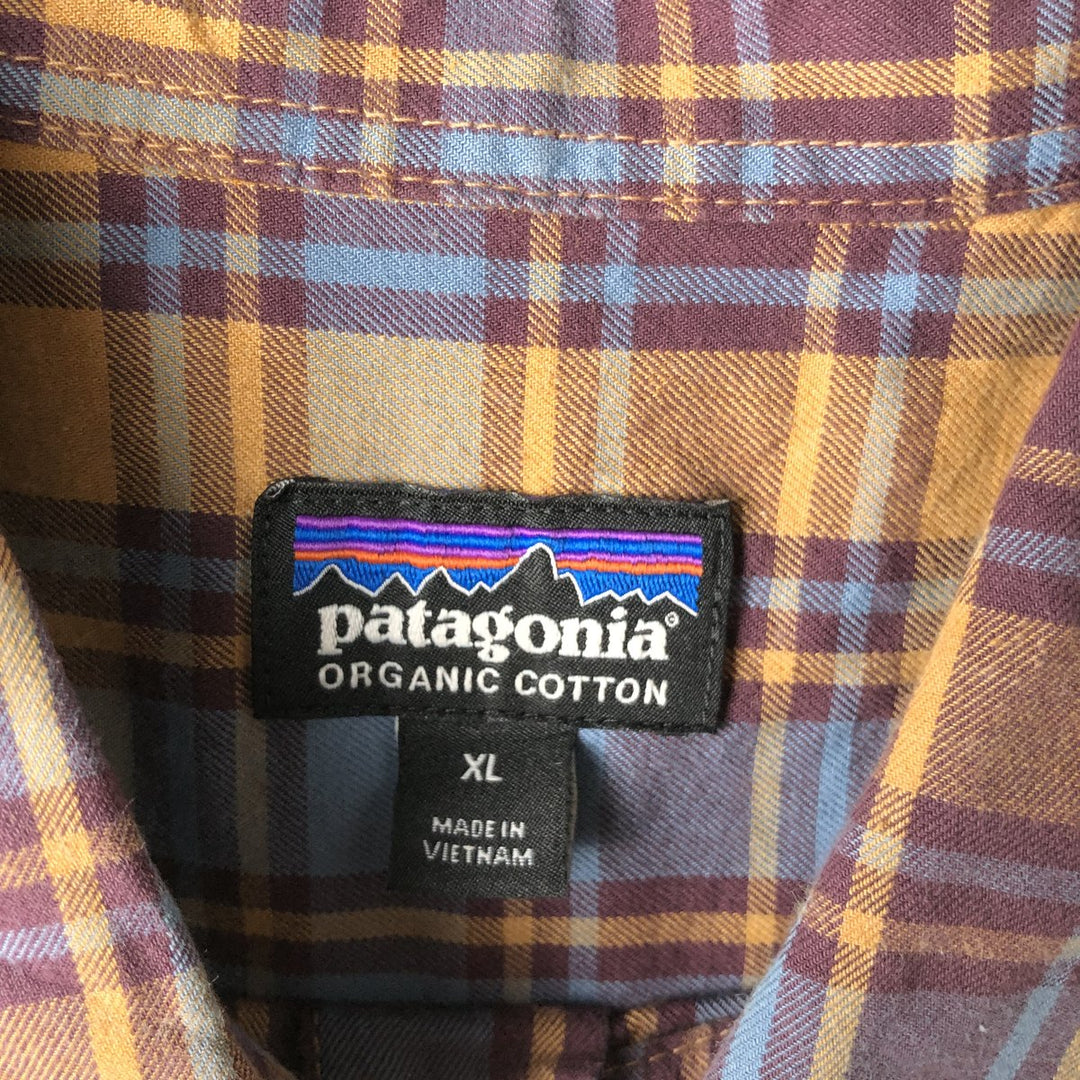 Patagonia Organic Cotton Long Sleeve Cotton Check Shirt, Men's XL Organic cotton Blue type light blue Vintage Second Hand