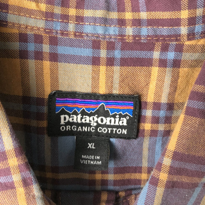 Patagonia Organic Cotton Long Sleeve Cotton Check Shirt, Men's XL Organic cotton Blue type light blue Vintage Second Hand