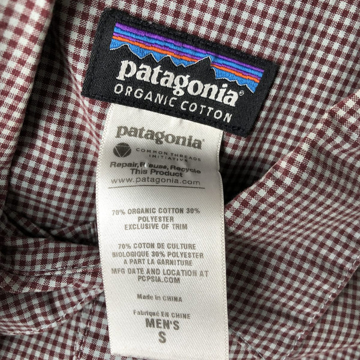 Patagonia Organic Cotton Gingham Check Long Sleeve Cotton Check Shirt, Men's Size Small Organic cotton red type Vintage Second Hand