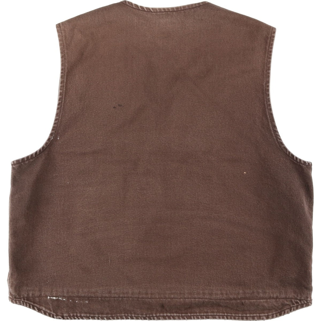 2000'S Carhartt Work Vest, Made in USA, Men's Size XXL (approx.) cotton brown type Vintage Second Hand
