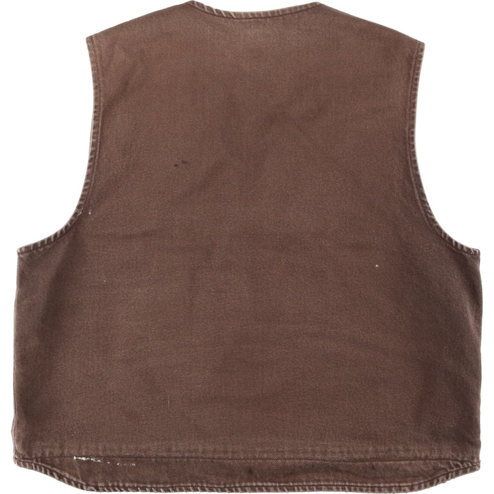 2000'S Carhartt Work Vest, Made in USA, Men's Size XXL (approx.) cotton brown type Vintage Second Hand