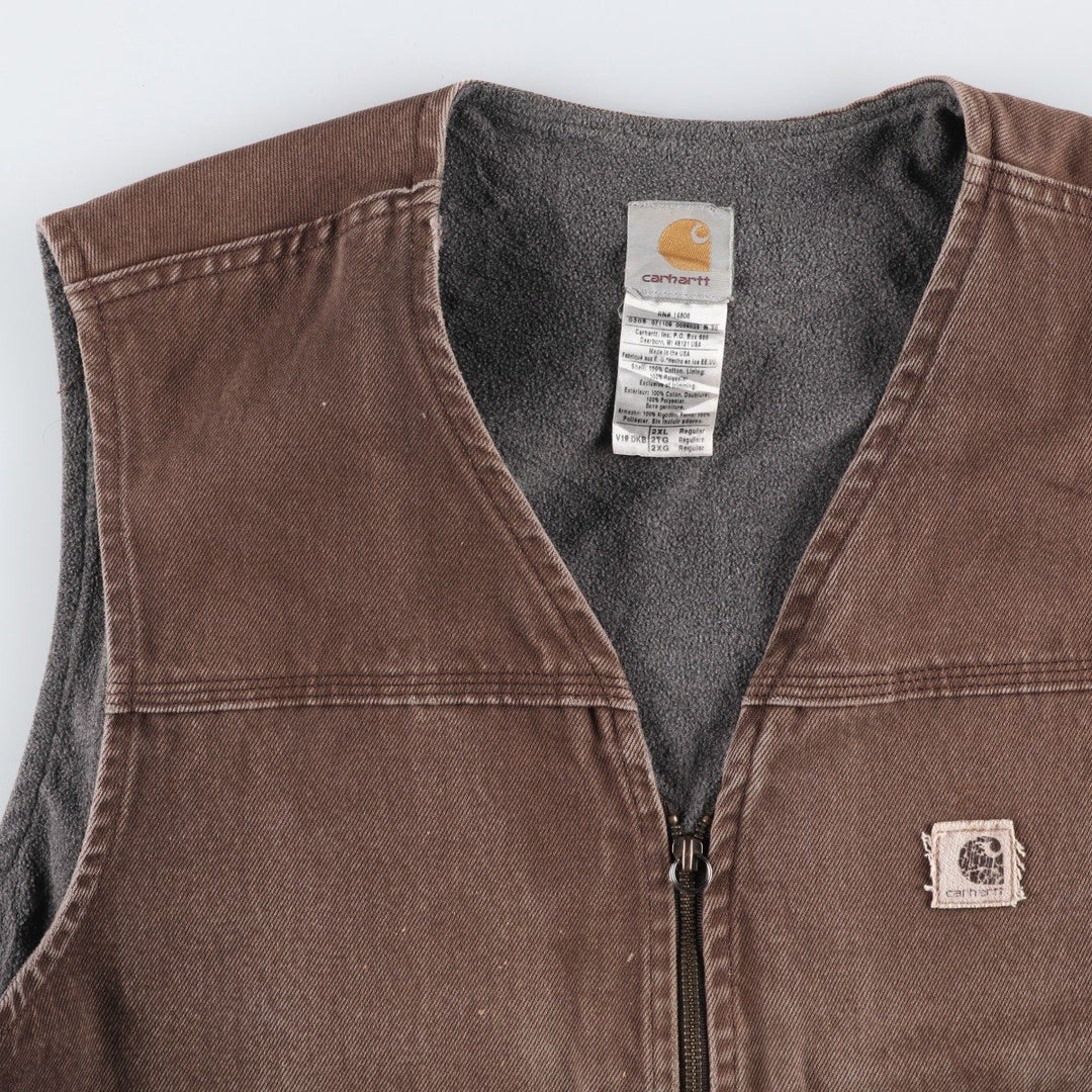 2000'S Carhartt Work Vest, Made in USA, Men's Size XXL (approx.) cotton brown type Vintage Second Hand