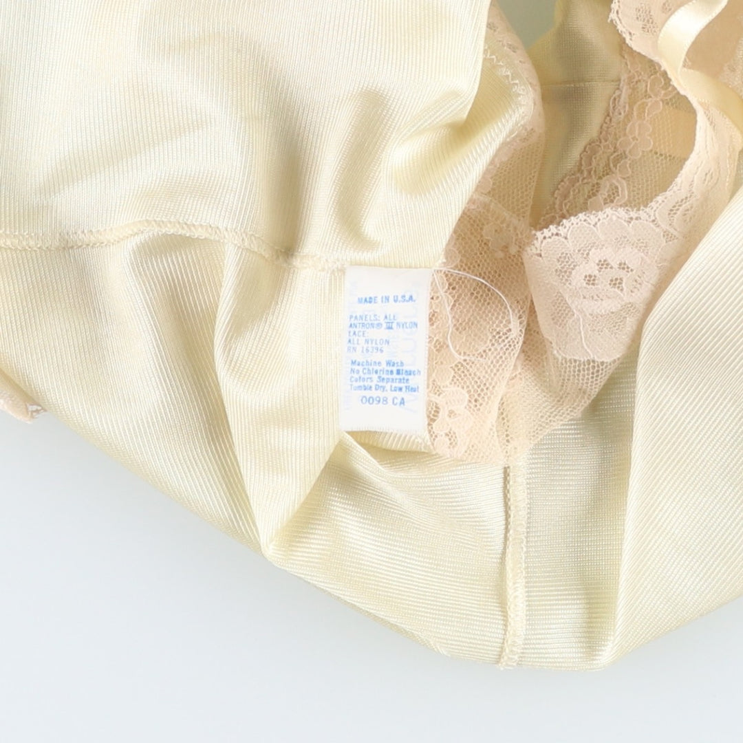 Warner's cropped lingerie camisole, made in the USA, women's size XL. Nylon lemon yellow Vintage Second Hand