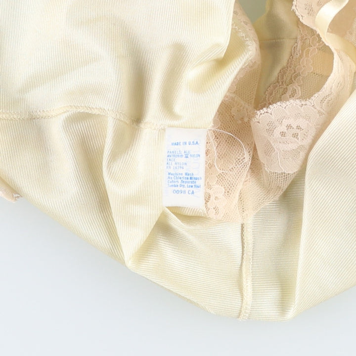 Warner's cropped lingerie camisole, made in the USA, women's size XL. Nylon lemon yellow Vintage Second Hand