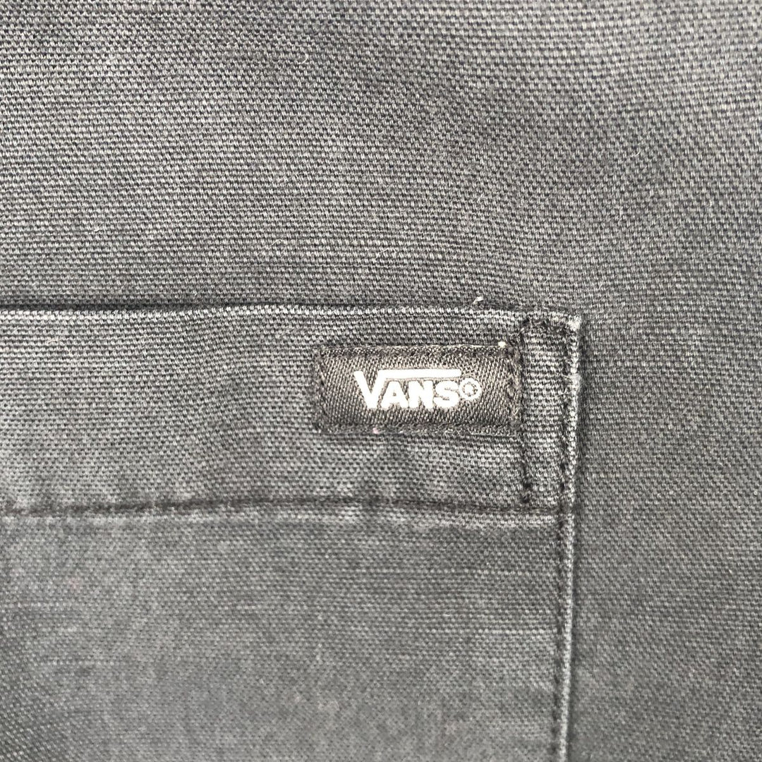 Vans Classic Fit Short-Sleeve Open-Collar Cotton Shirt, Boxy Fit, Men's Size L (approx.) cotton black type Vintage Second Hand