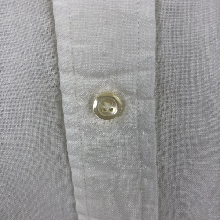 Brooks Brothers 1818 REGENT Long-Sleeve Linen Button-Down Shirt, Men's Size XL (approx.) linen white type Vintage Second Hand