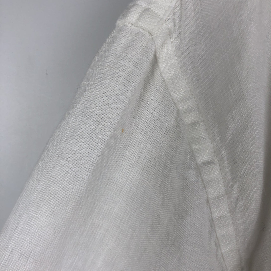 Brooks Brothers 1818 REGENT Long-Sleeve Linen Button-Down Shirt, Men's Size XL (approx.) linen white type Vintage Second Hand