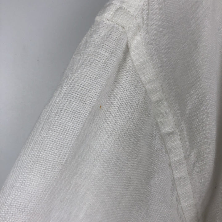 Brooks Brothers 1818 REGENT Long-Sleeve Linen Button-Down Shirt, Men's Size XL (approx.) linen white type Vintage Second Hand