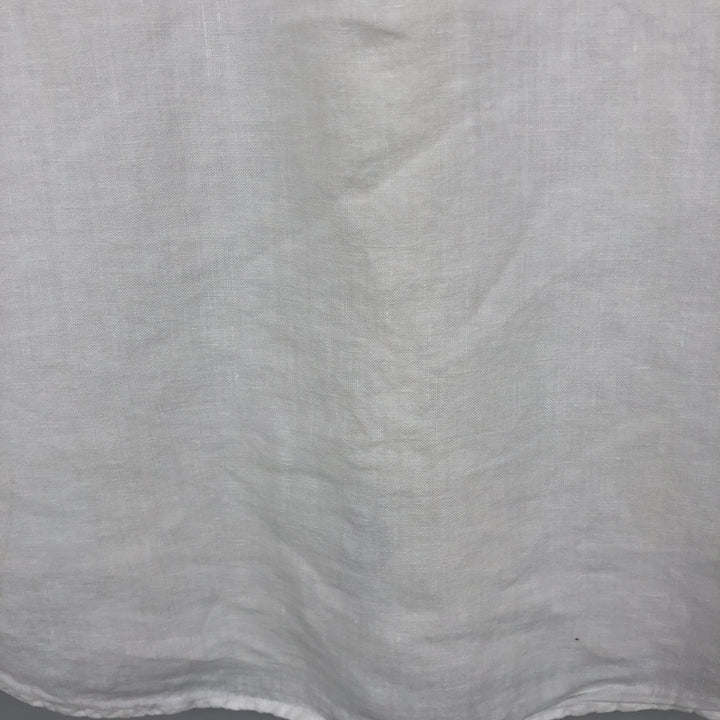 Brooks Brothers 1818 REGENT Long-Sleeve Linen Button-Down Shirt, Men's Size XL (approx.) linen white type Vintage Second Hand