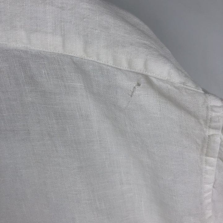 Brooks Brothers 1818 REGENT Long-Sleeve Linen Button-Down Shirt, Men's Size XL (approx.) linen white type Vintage Second Hand