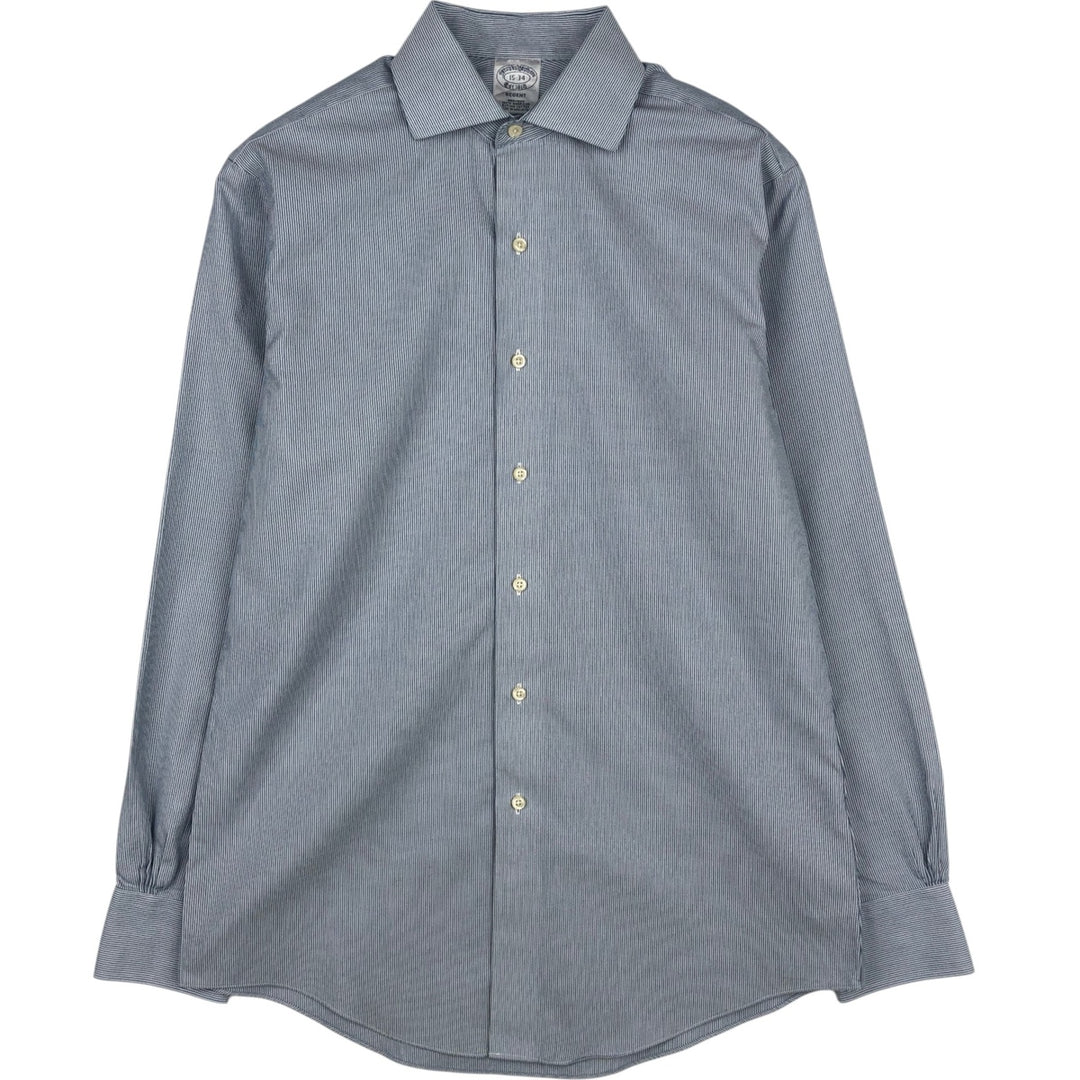 Brooks Brothers Est.1818 REGEND Wide Collar Long Sleeve Cotton Stripe Shirt, Men's Size M (approx.) Supima Cotton blue type Vintage Second Hand