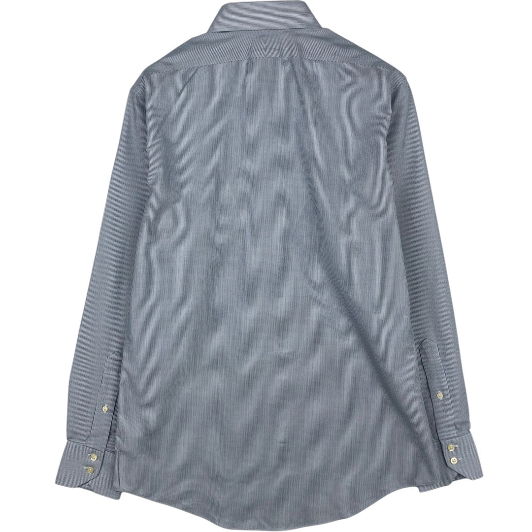 Brooks Brothers Est.1818 REGEND Wide Collar Long Sleeve Cotton Stripe Shirt, Men's Size M (approx.) Supima Cotton blue type Vintage Second Hand